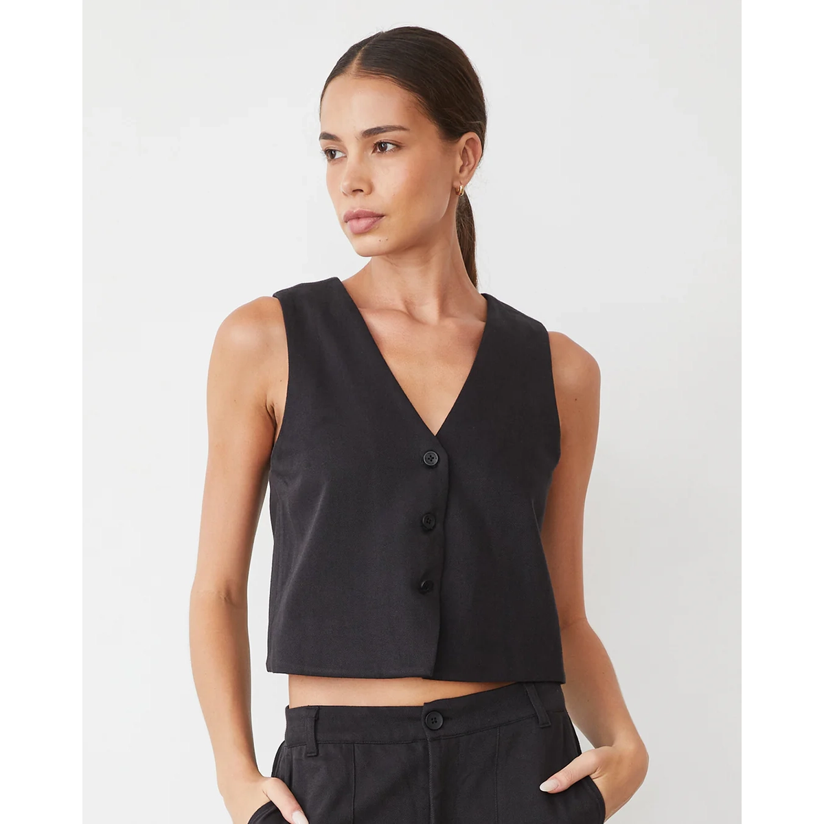 Soft Twill Relaxed Vest