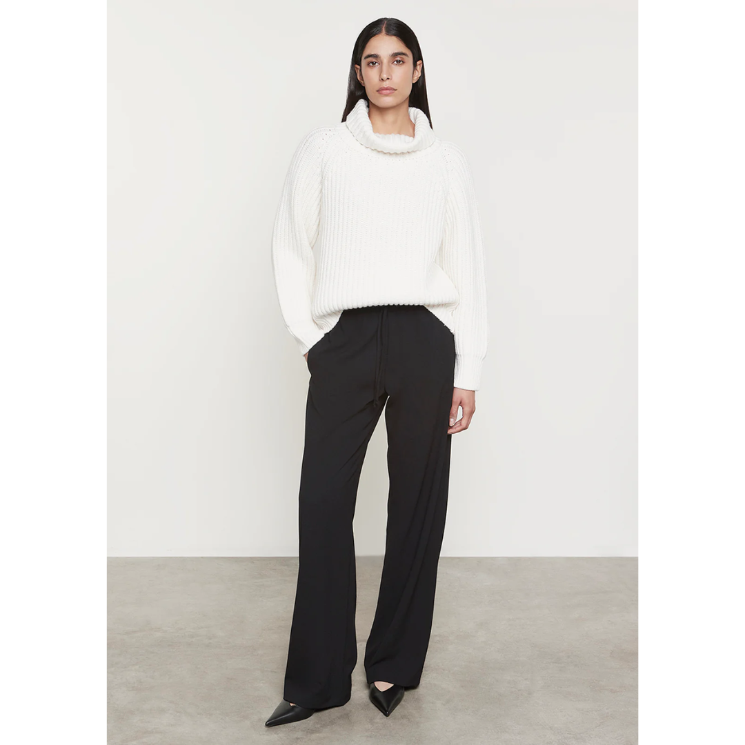 Crepe Drawstring Pant - Black