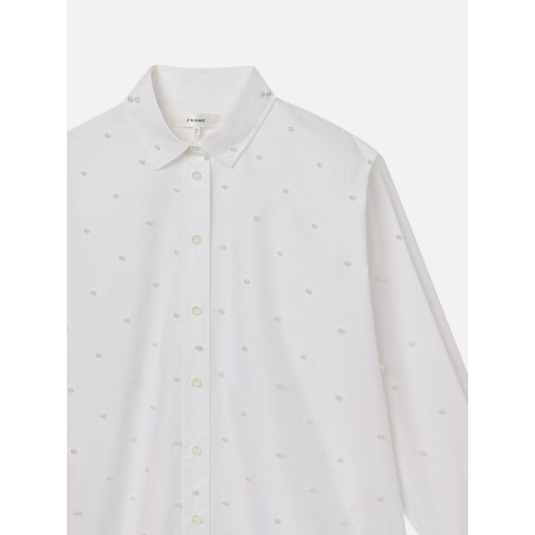 The Oversized Pearl Shirt - White