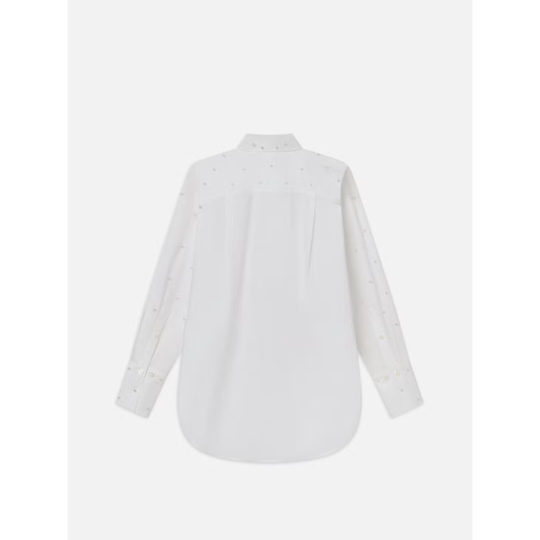 The Oversized Pearl Shirt - White