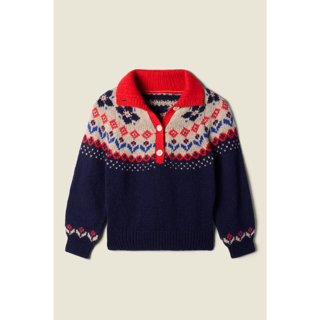 Juneau Sweater Navy Fairisle