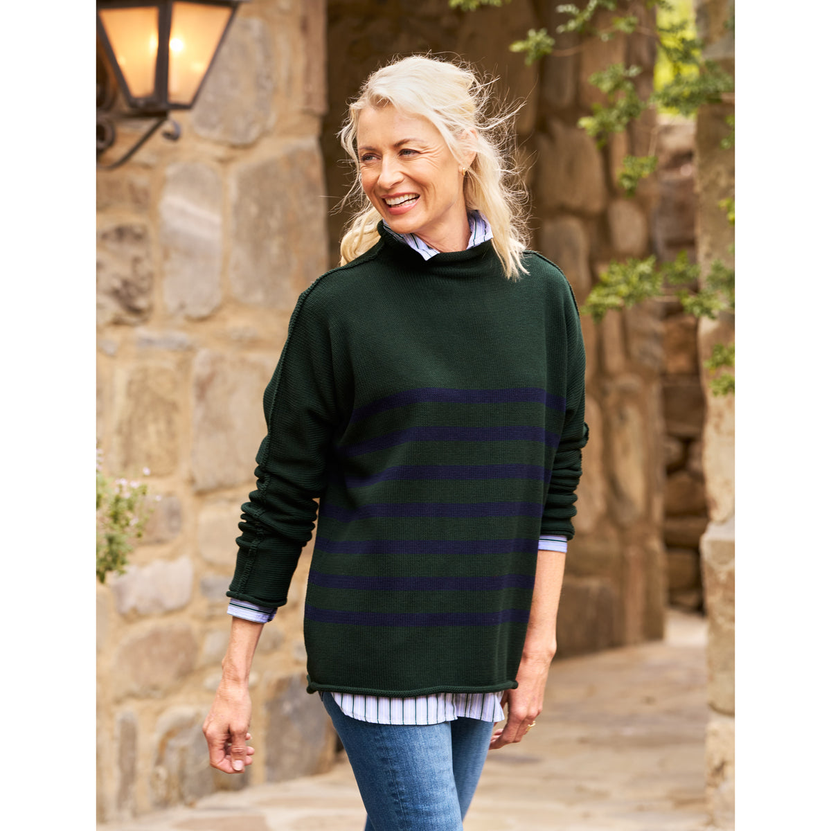 Monterey Sweater - Green and Navy