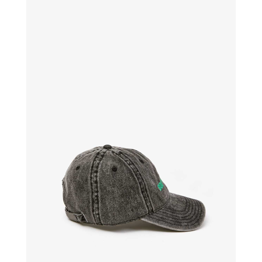 Baseball Hat - Faded Black Denim Embroidered Bon Vivant