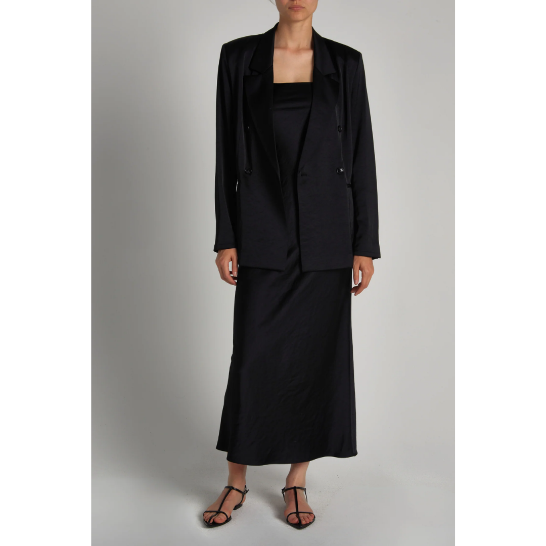 Adalee Charmeuse Blazer - Black