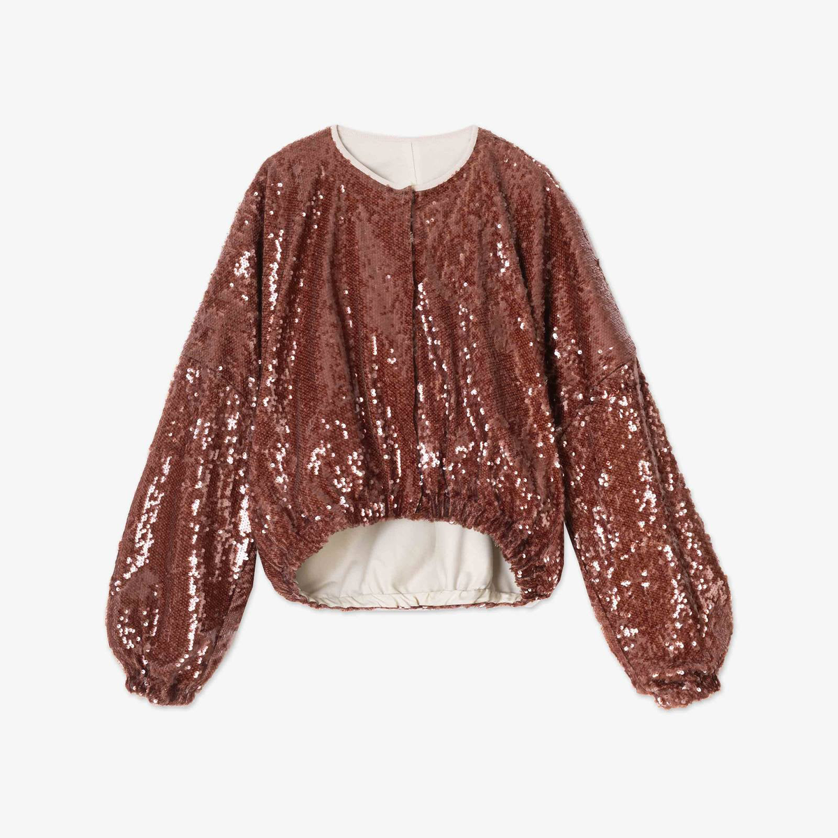 Cinnamon Sequin Bomber