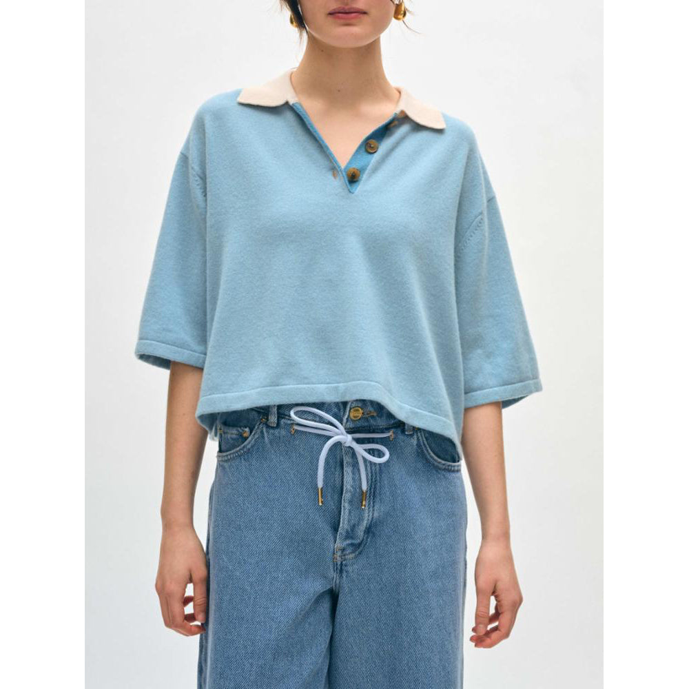 Cashmere Cropped Polo