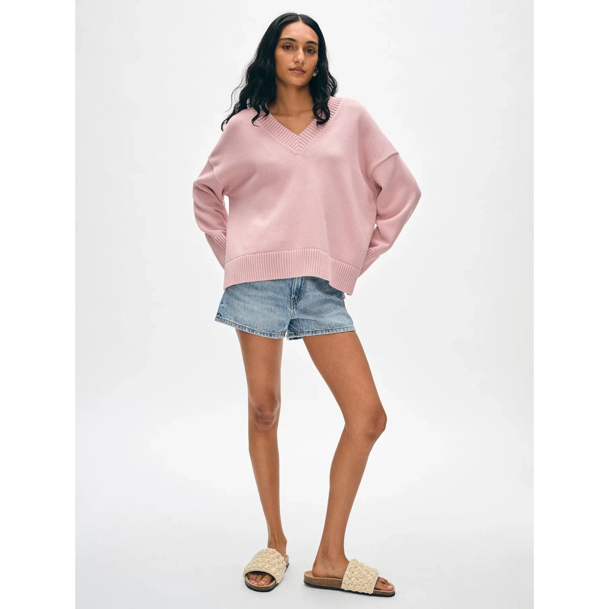 Organic Cotton Oversized V Neck