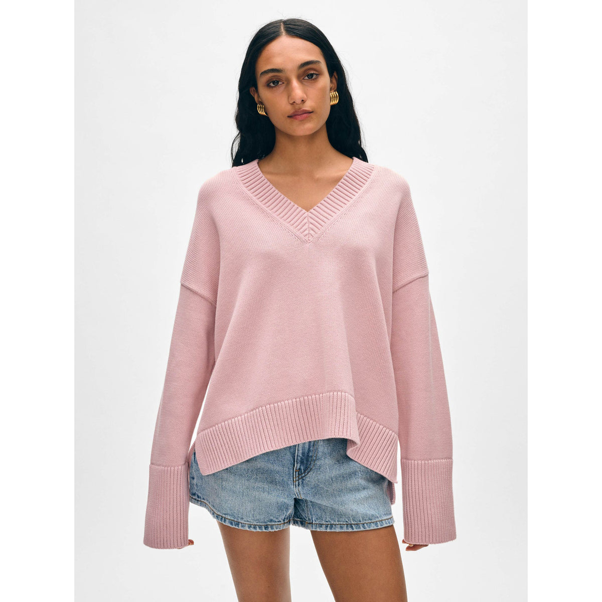 Organic Cotton Oversized V Neck