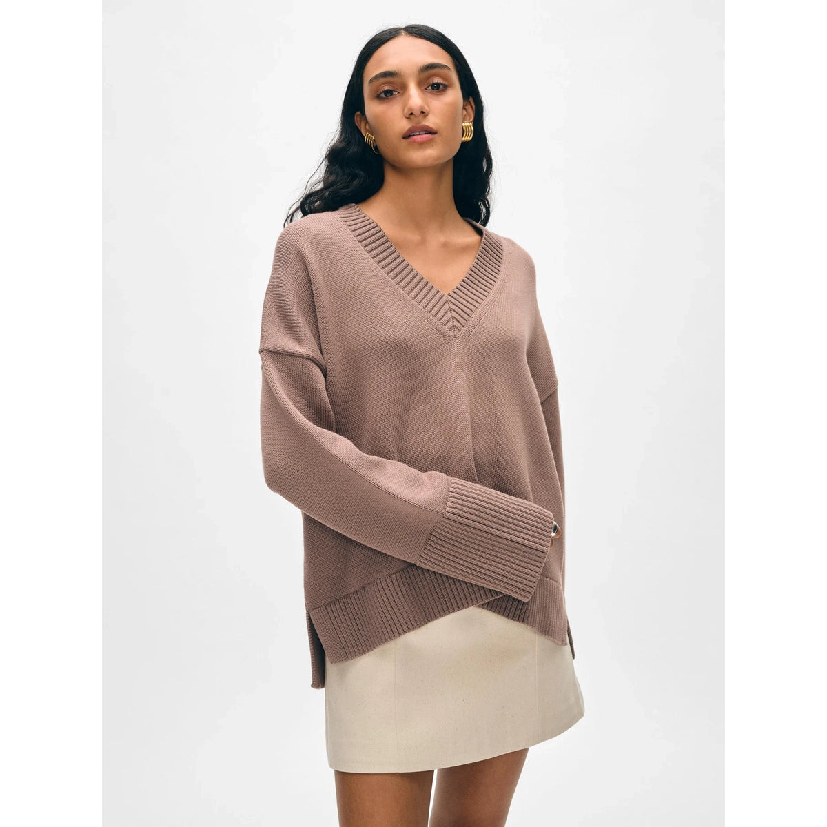 Organic Cotton Oversized V Neck