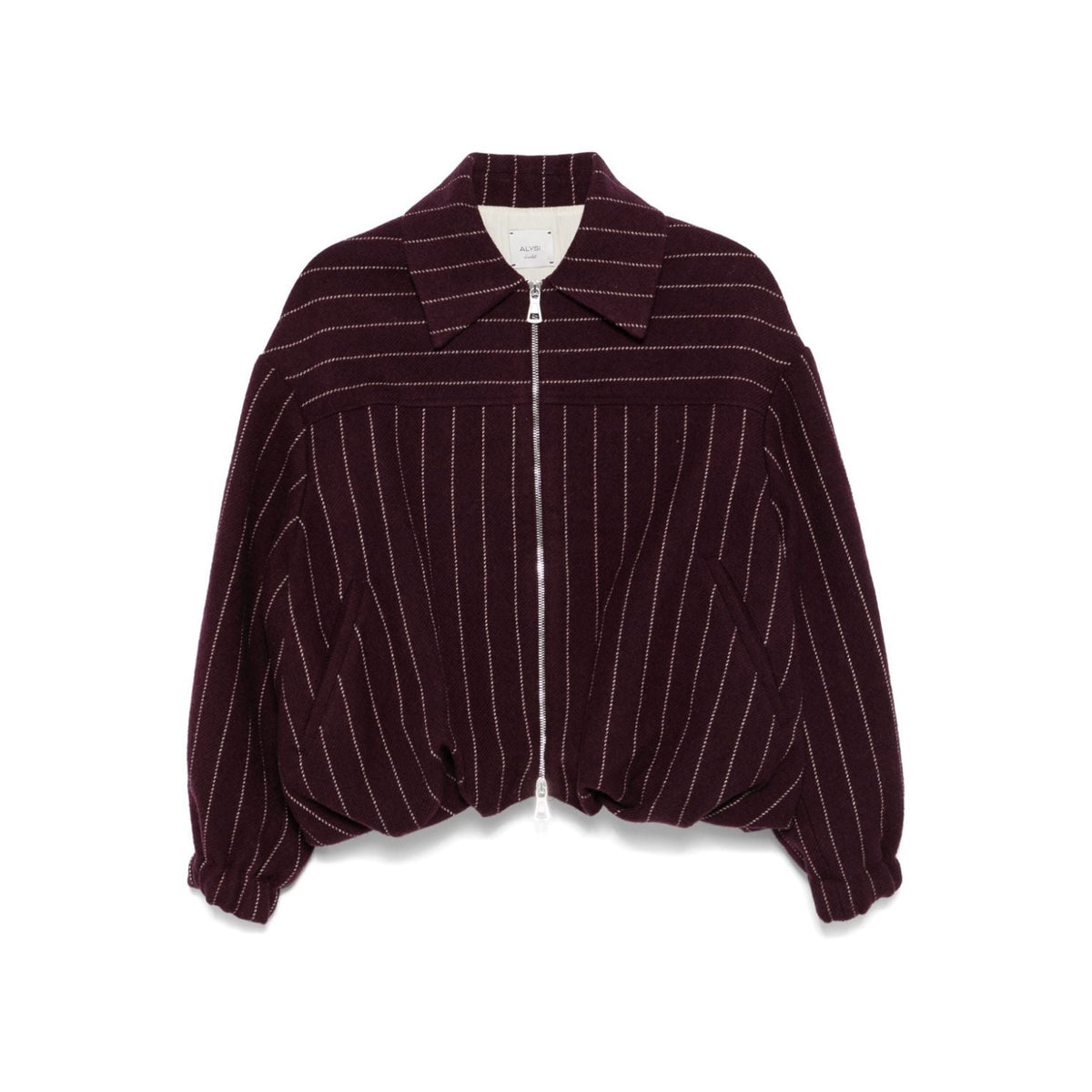 Pinstriped Bomber Jacket