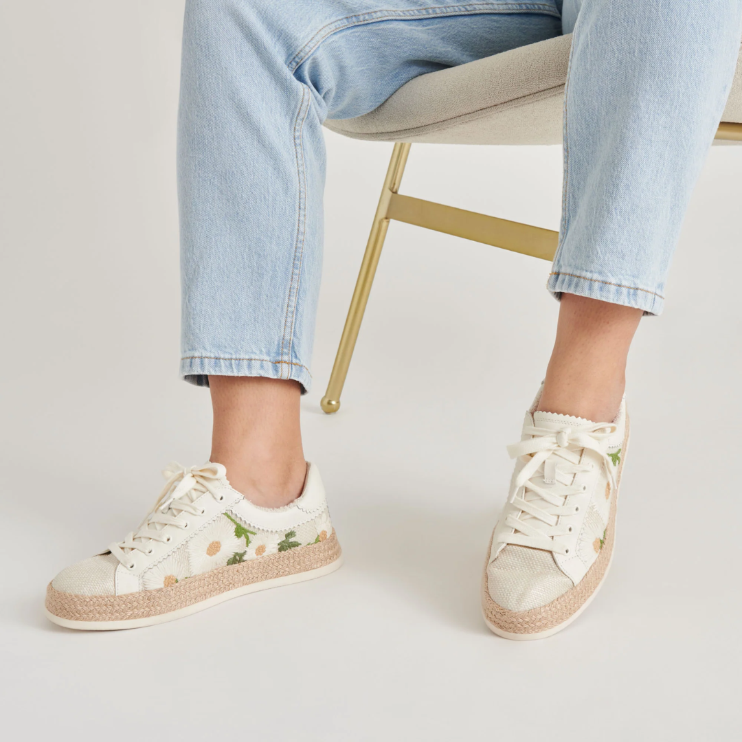 Azalia Sneaker - White Floral