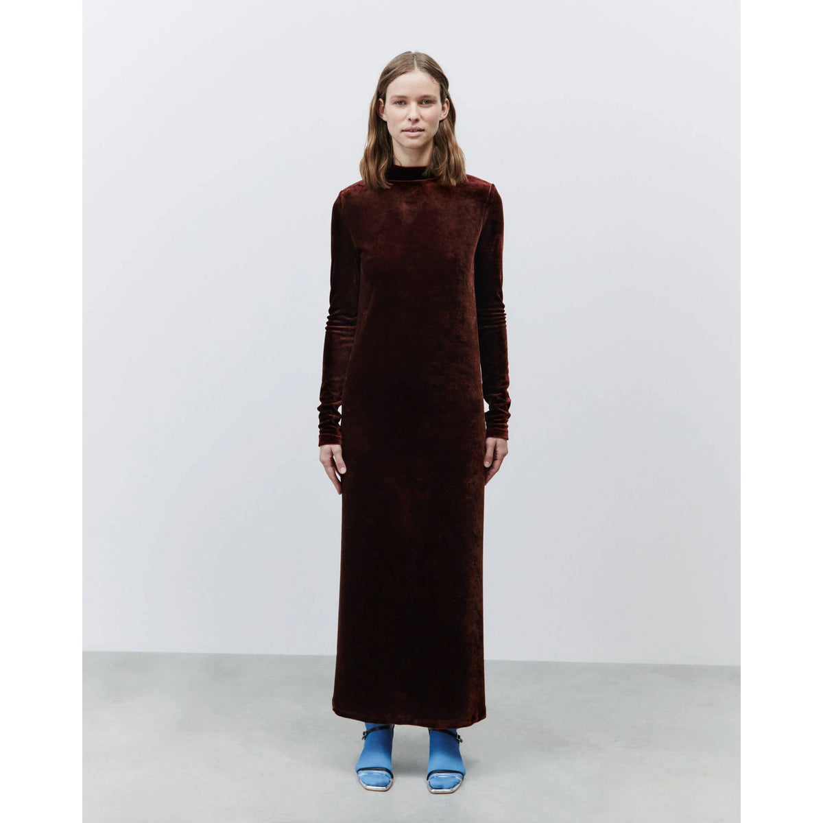 Long Fluid Velvet Dress