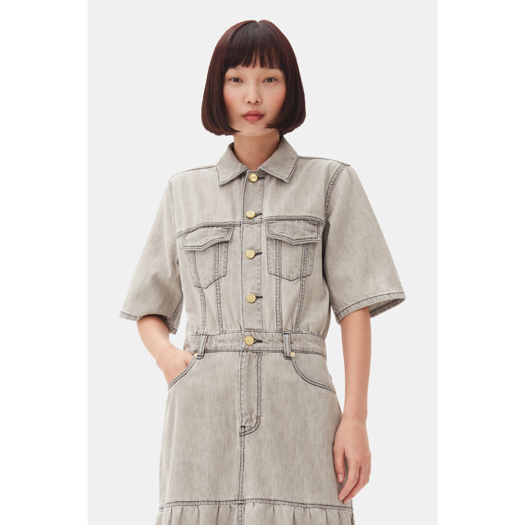 Grey Future Long Denim Dress