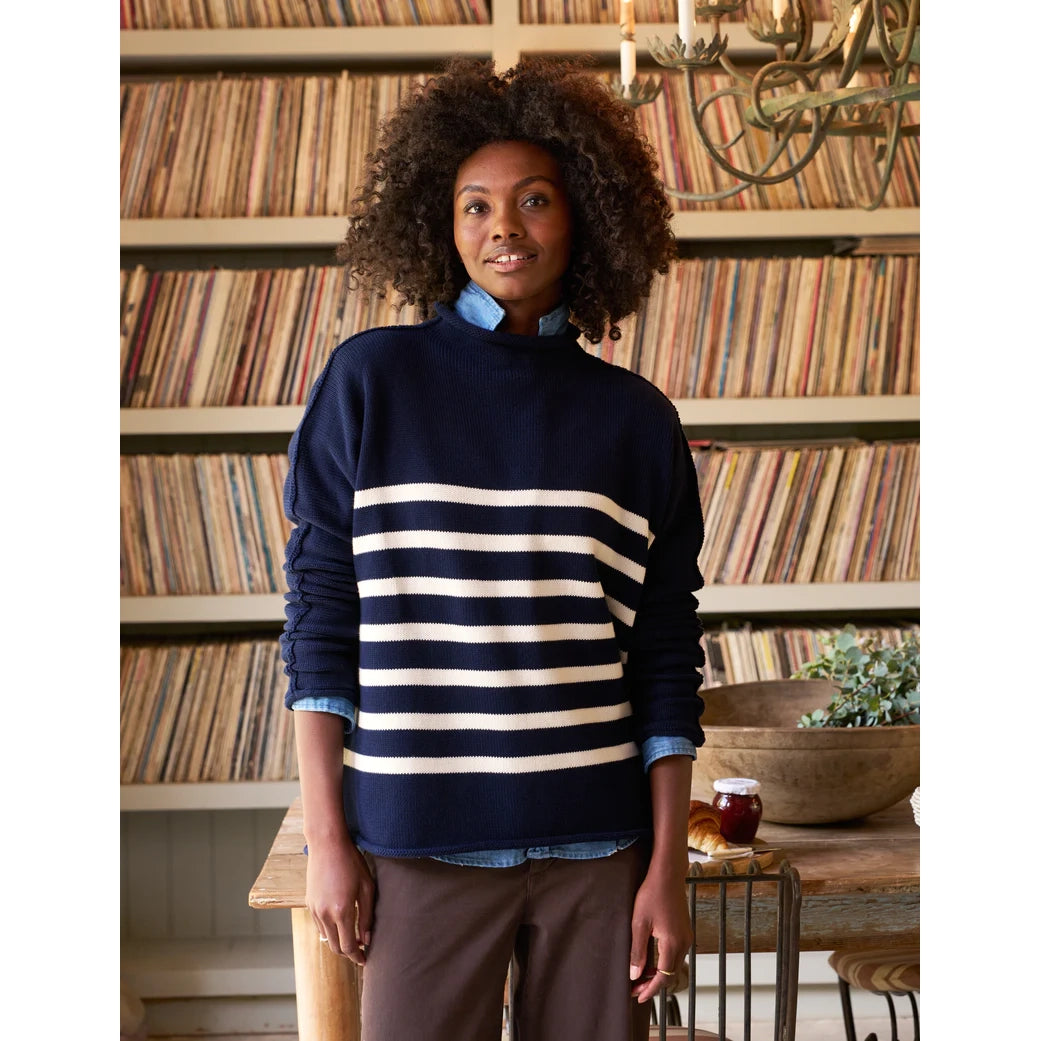 Monterey Sweater - Navy and Ivory