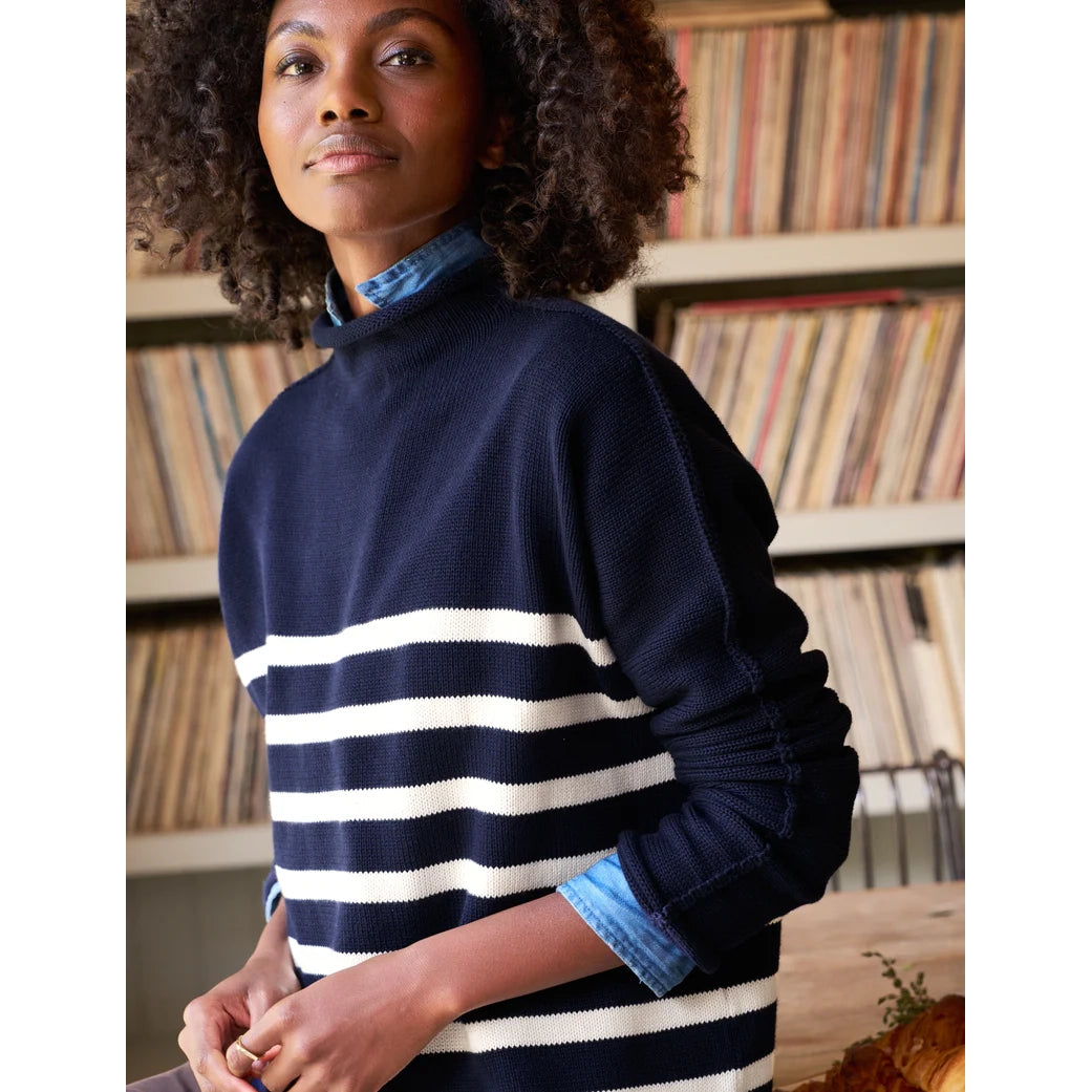 Monterey Sweater - Navy and Ivory