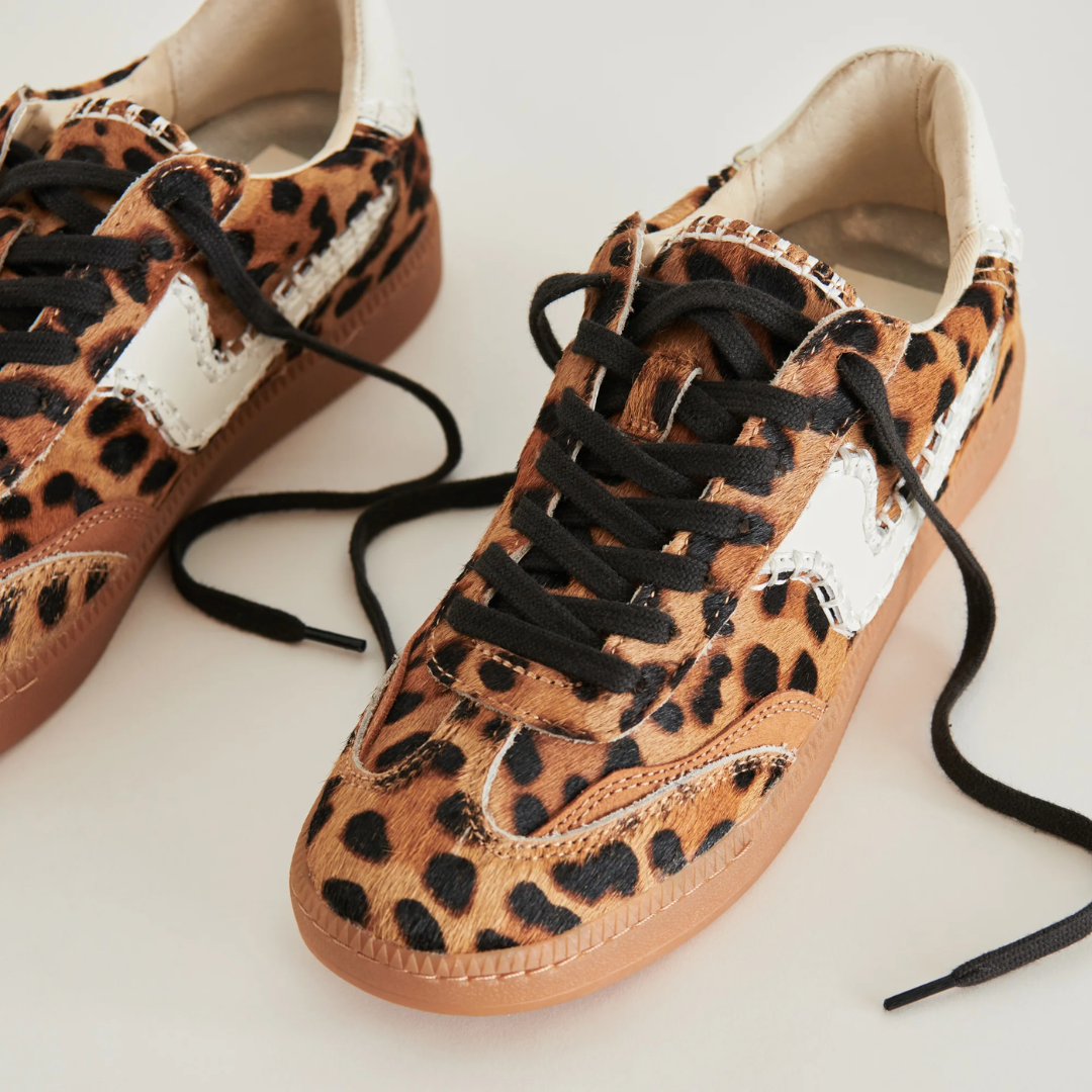 Notice Stitch Sneaker - DK Leopard Calf Hair