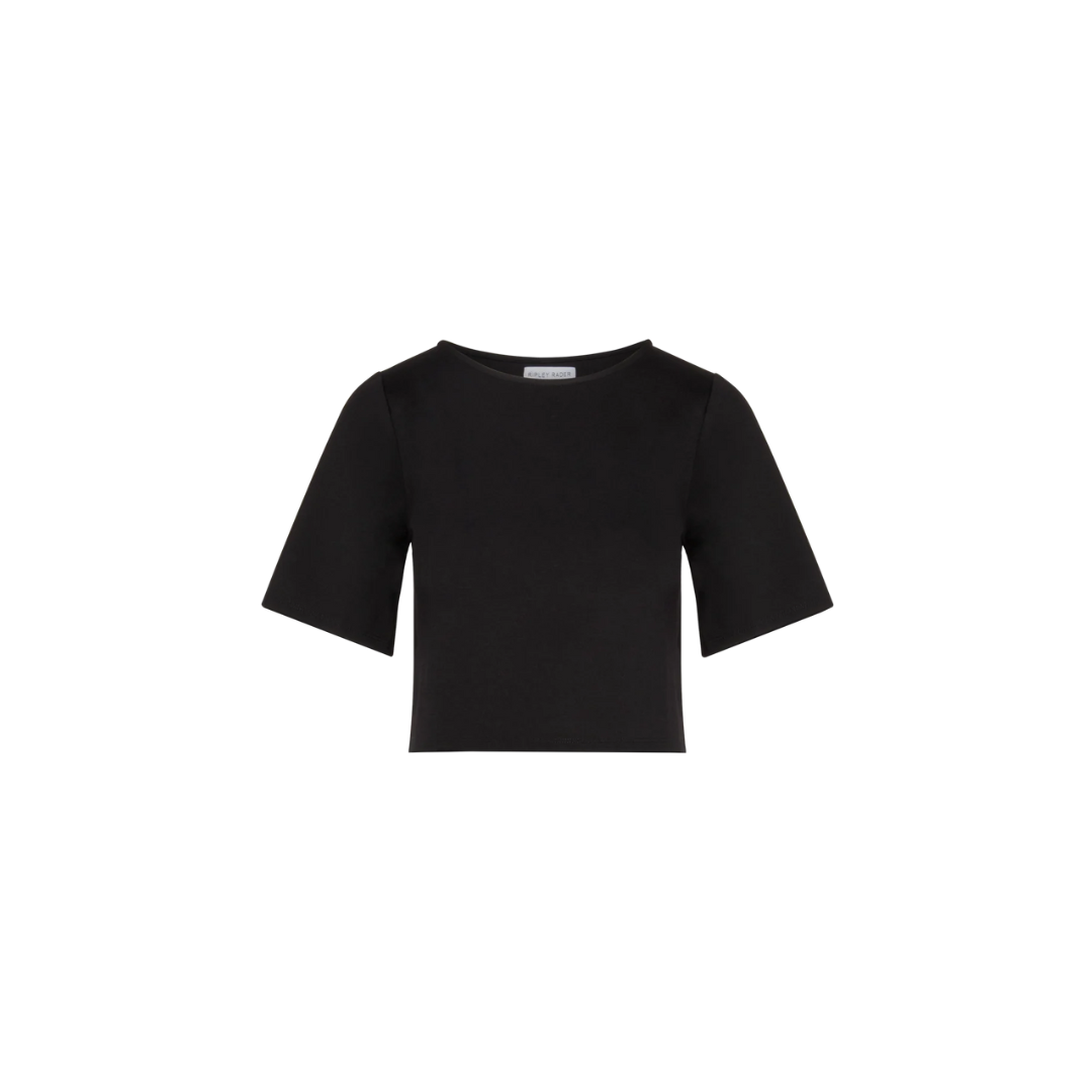 Black Ponte Short Sleeve Top