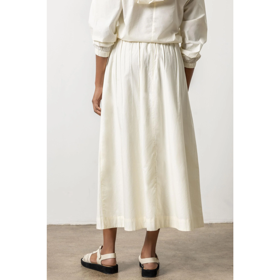 Poplin Button Front Skirt