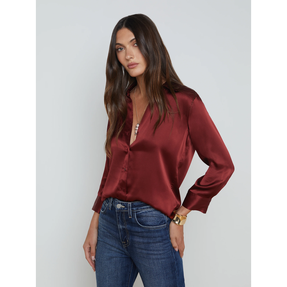 Dani Silk Blouse - Syrah