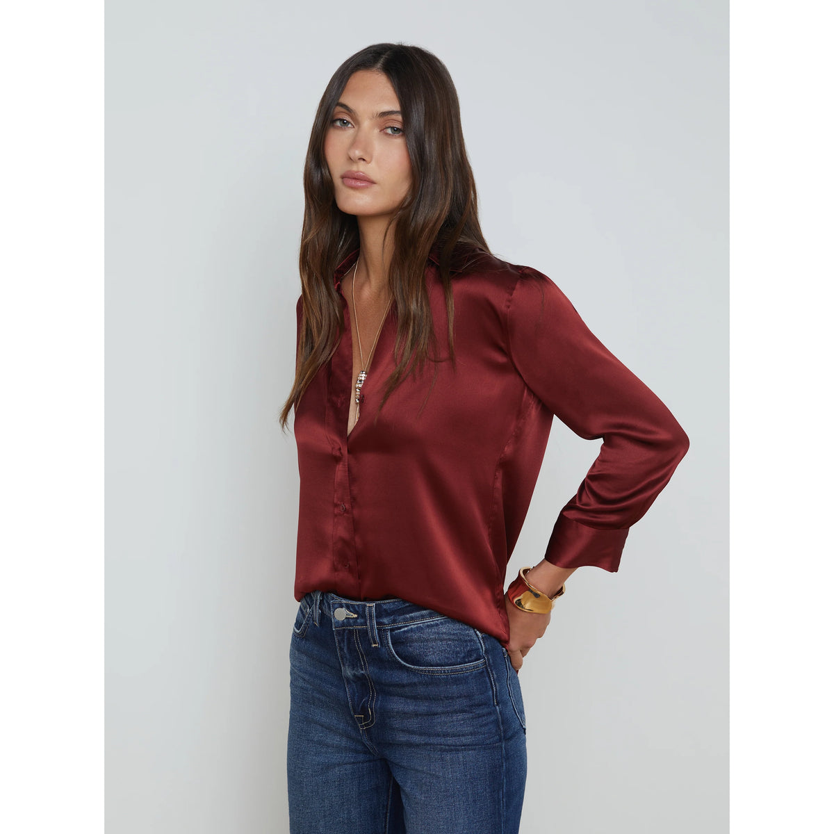 Dani Silk Blouse - Syrah