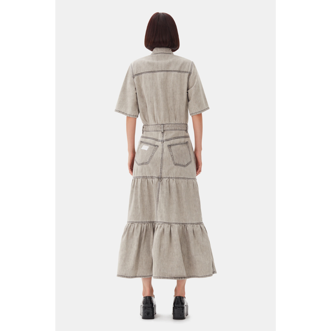 Grey Future Long Denim Dress