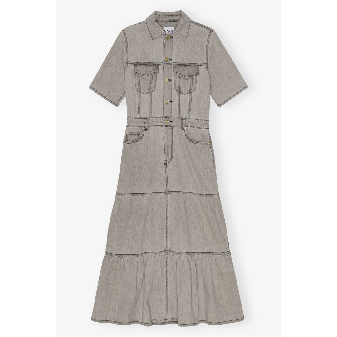 Grey Future Long Denim Dress