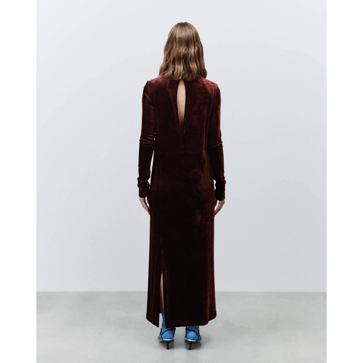 Long Fluid Velvet Dress