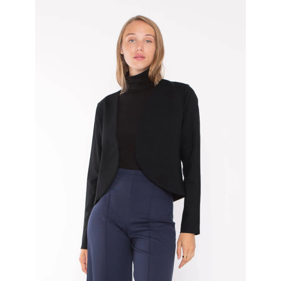 Black Ponte Knit Bolero