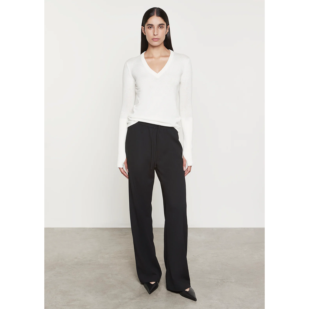 Crepe Drawstring Pant - Black