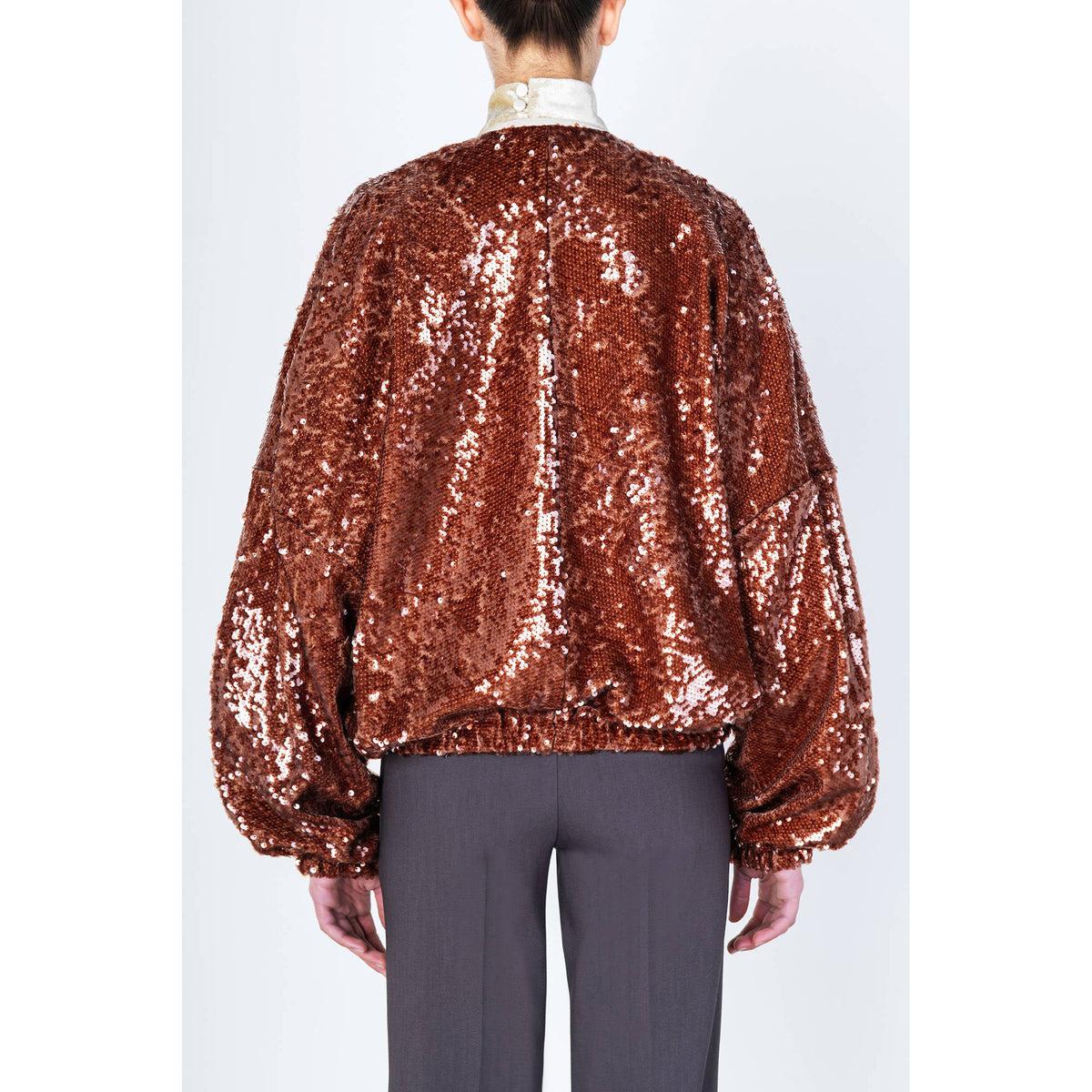 Cinnamon Sequin Bomber