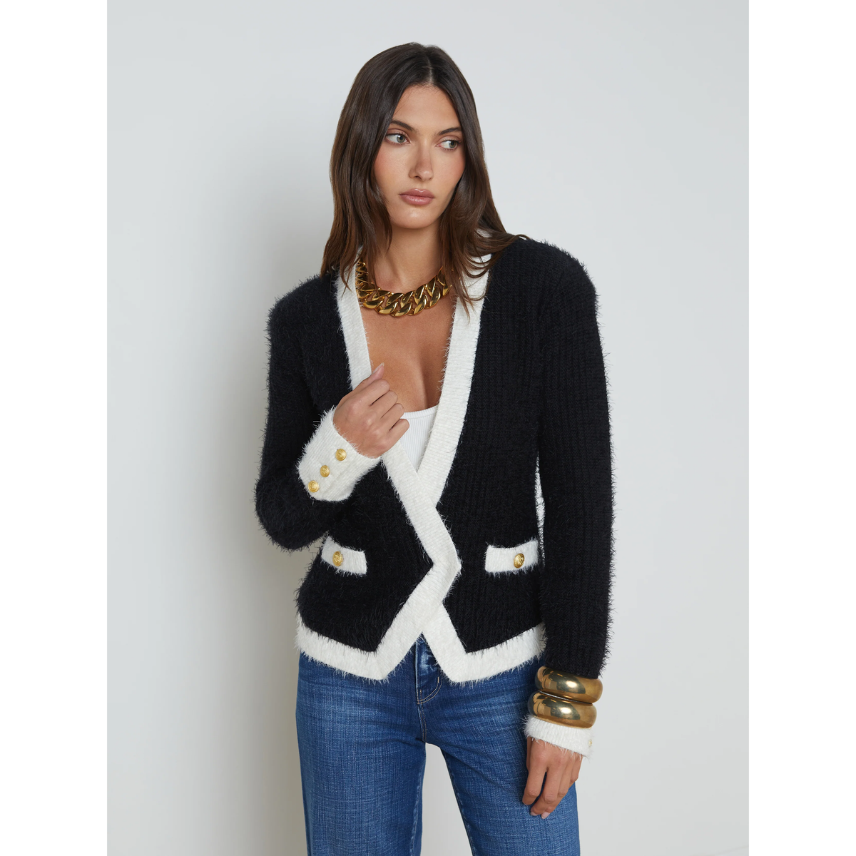 Georgia Contrast Cardigan Blazer