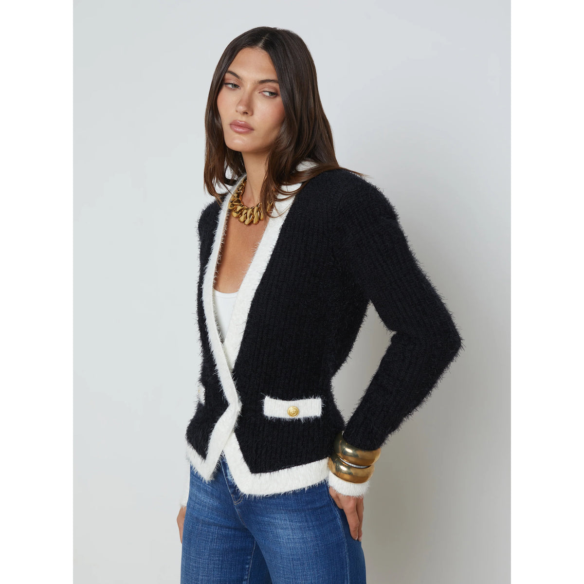 Georgia Contrast Cardigan Blazer