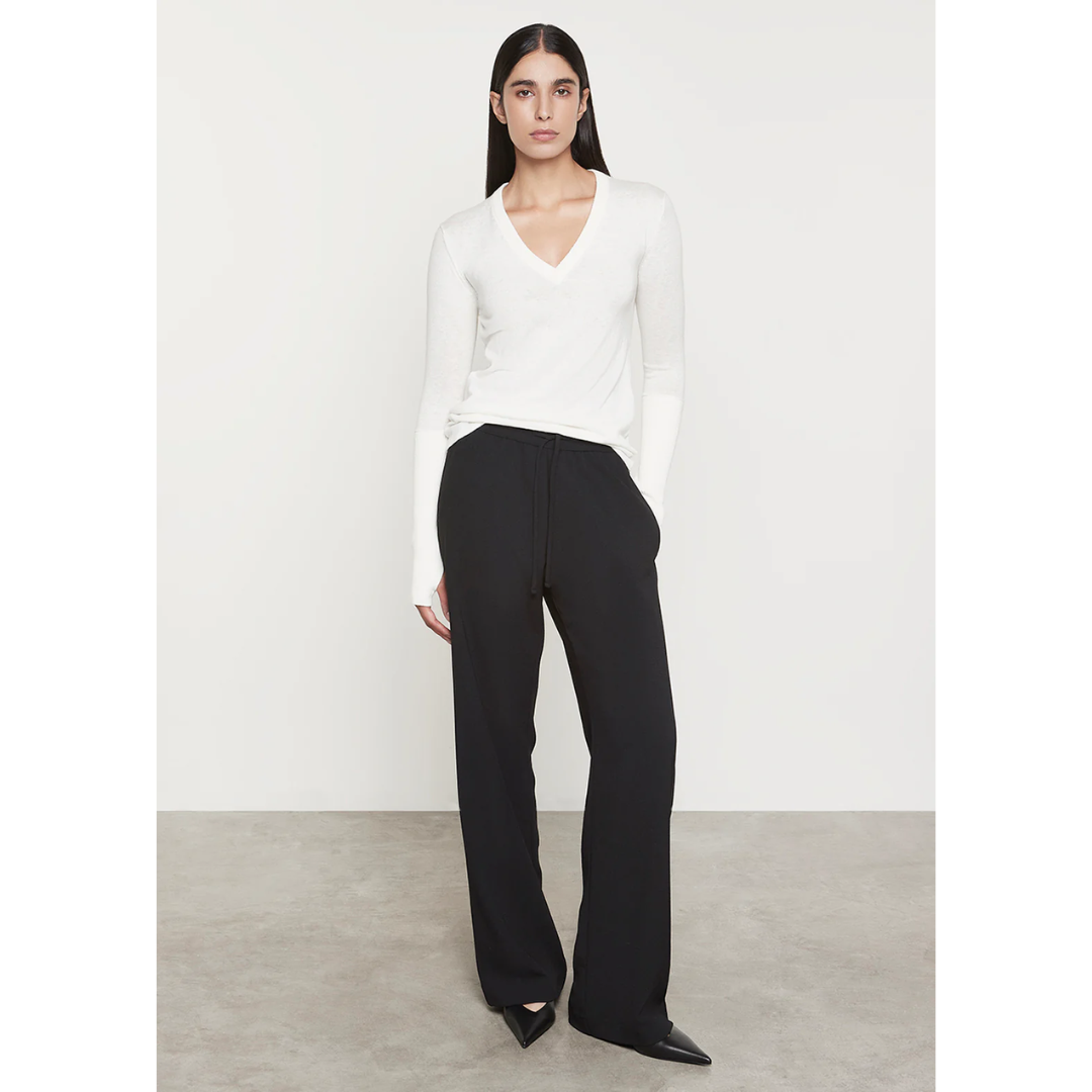 Crepe Drawstring Pant - Black