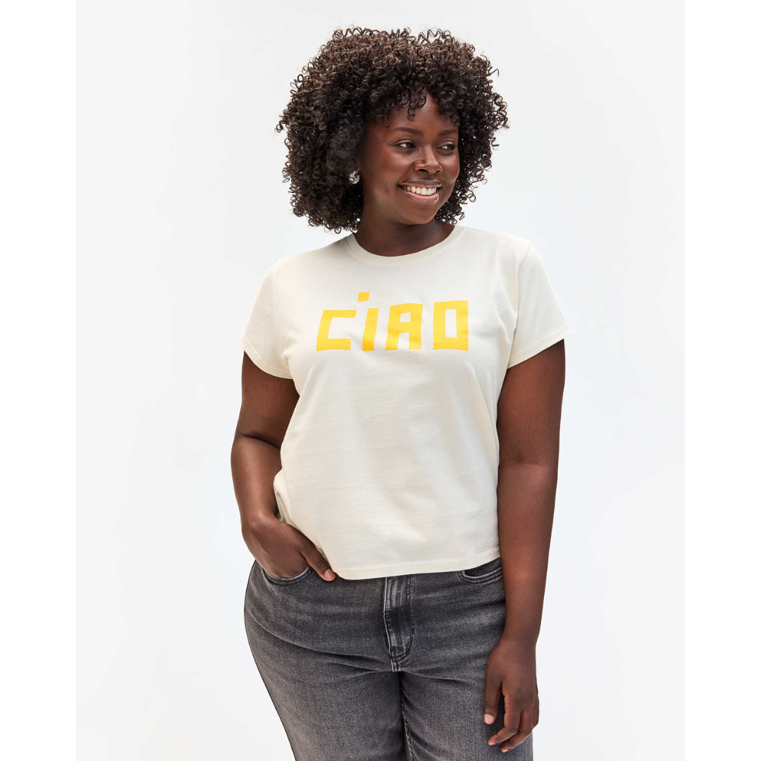 Classic Tee -  Cream w/ Marigold Block Ciao