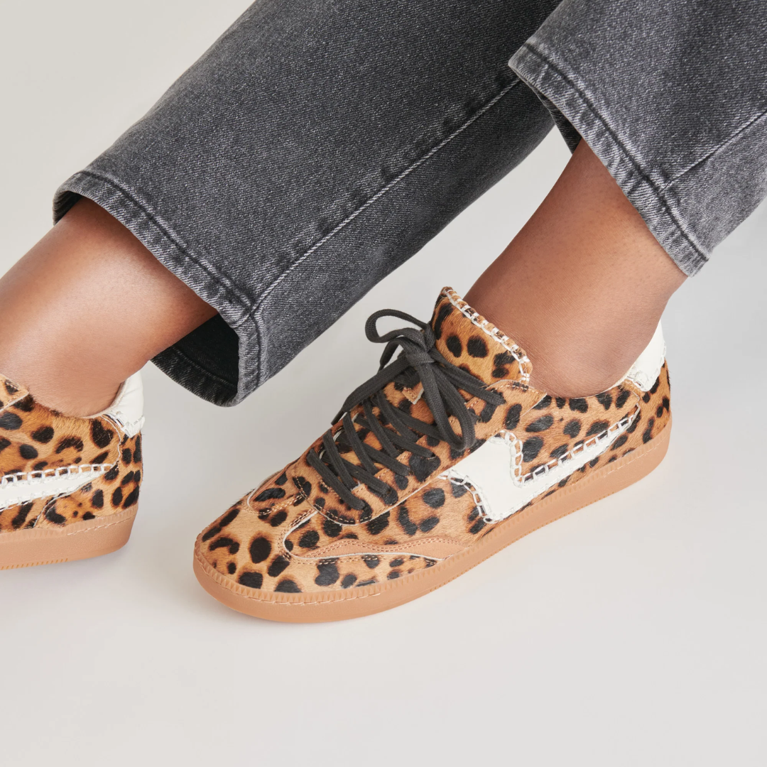 Notice Stitch Sneaker - DK Leopard Calf Hair