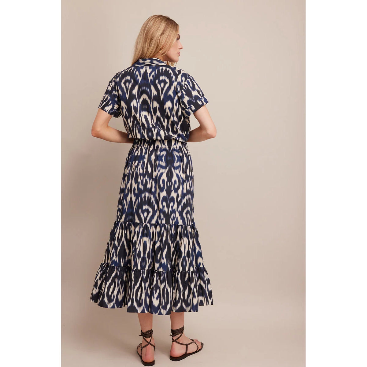 Chase Skirt in Ikat Navy