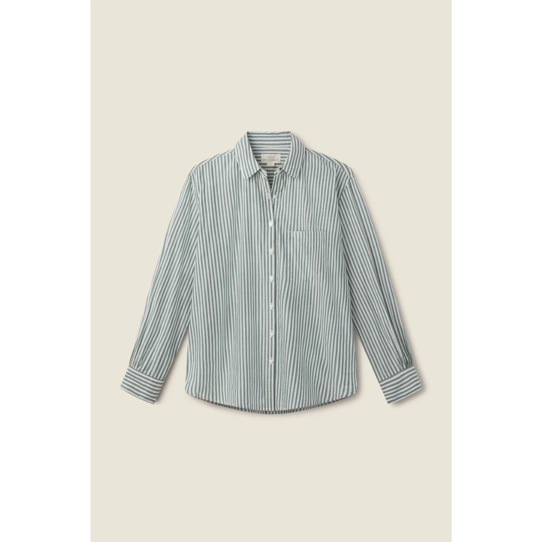 Blake Oversized Shirt - Green Stripe