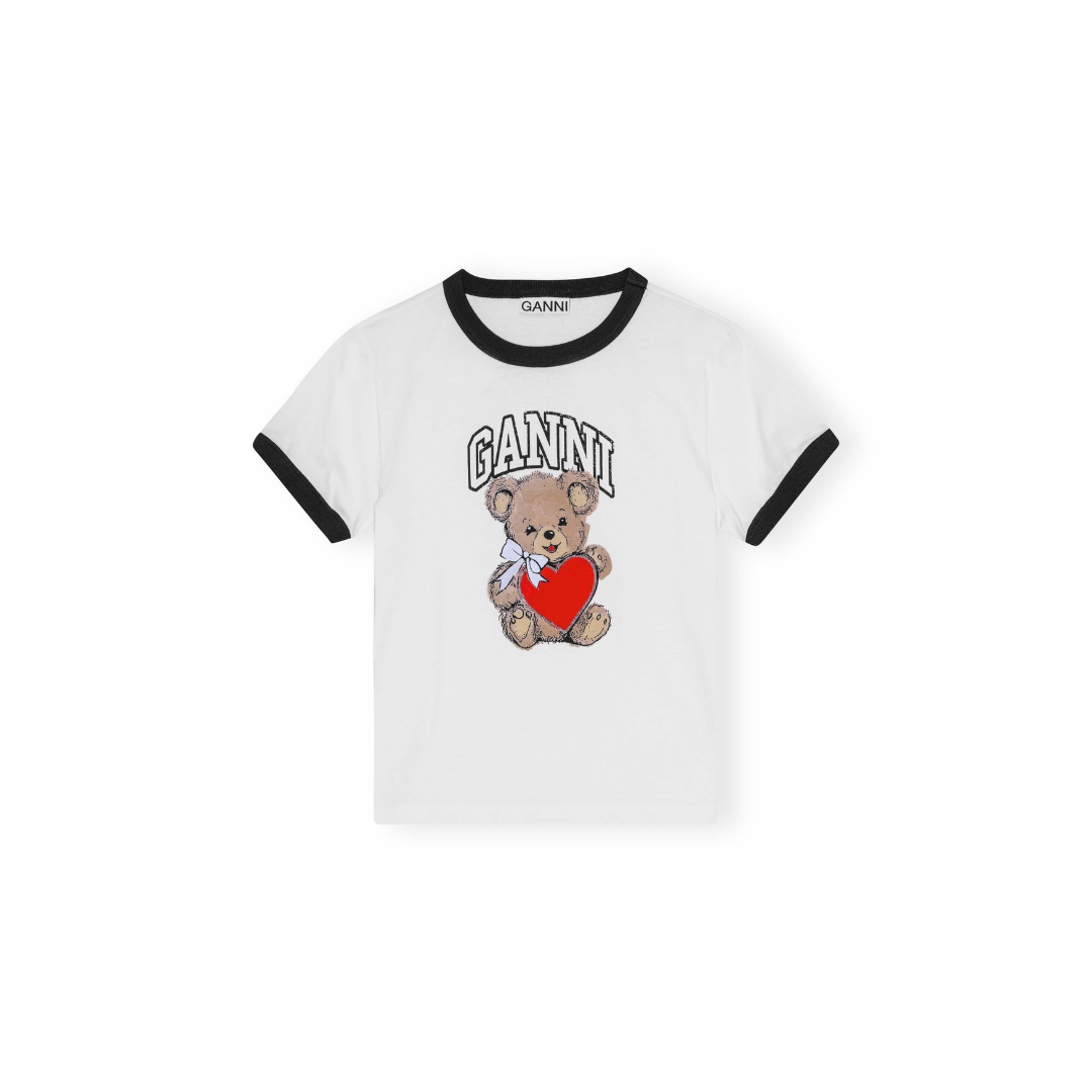 White Basic Jersey Bear T-Shirt