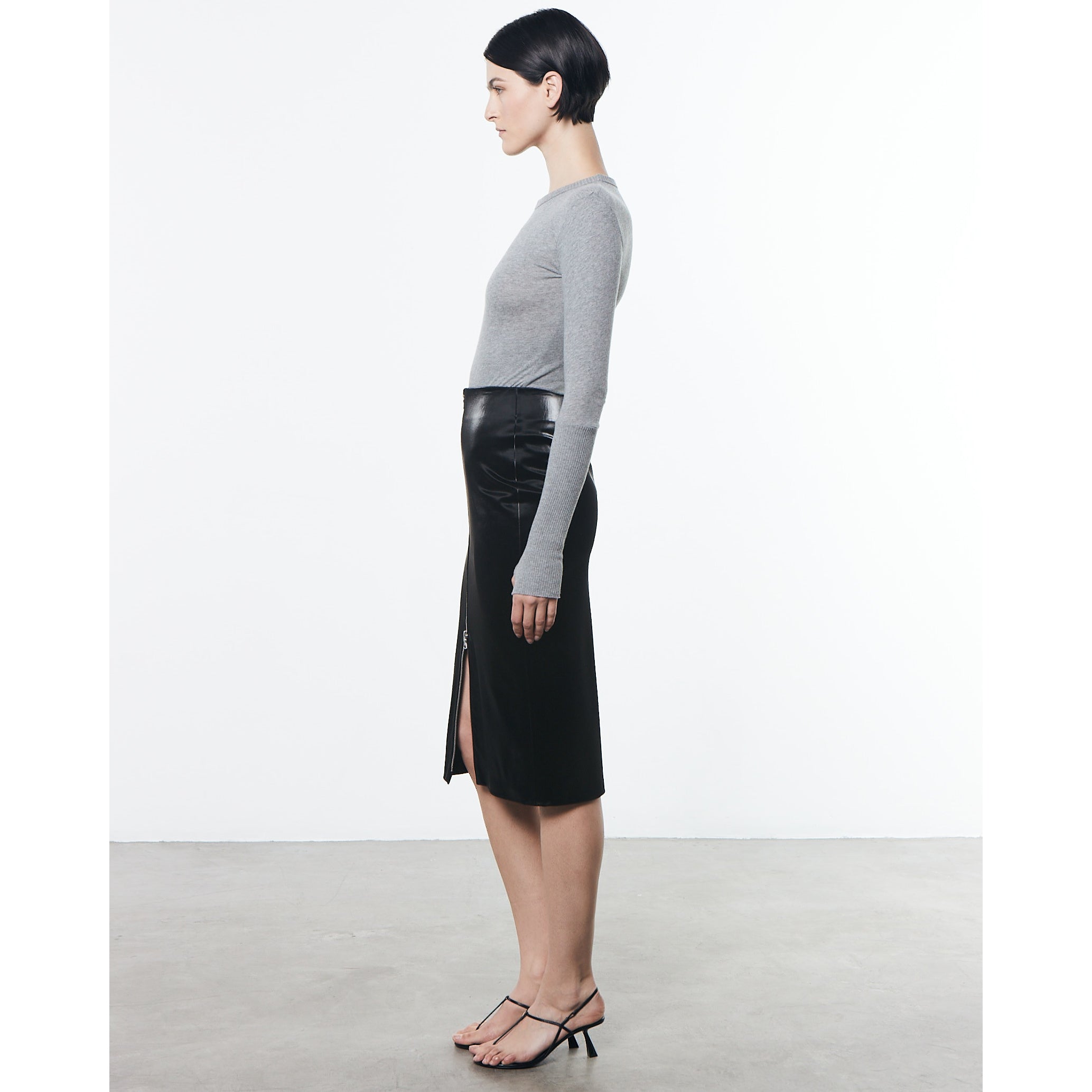 ENZA COSTA Vegan Leather Wrap Skirt