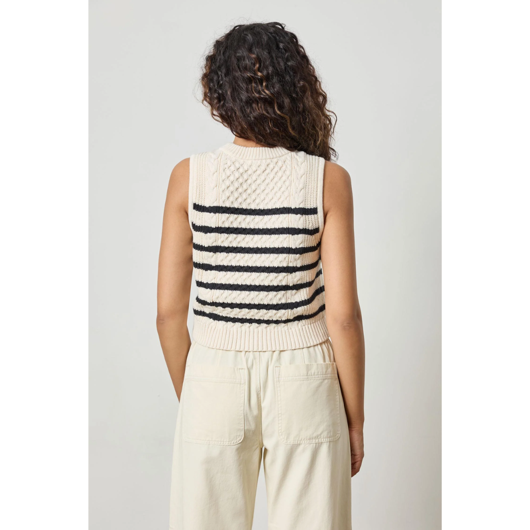 Cropped Cable Tank Sweater