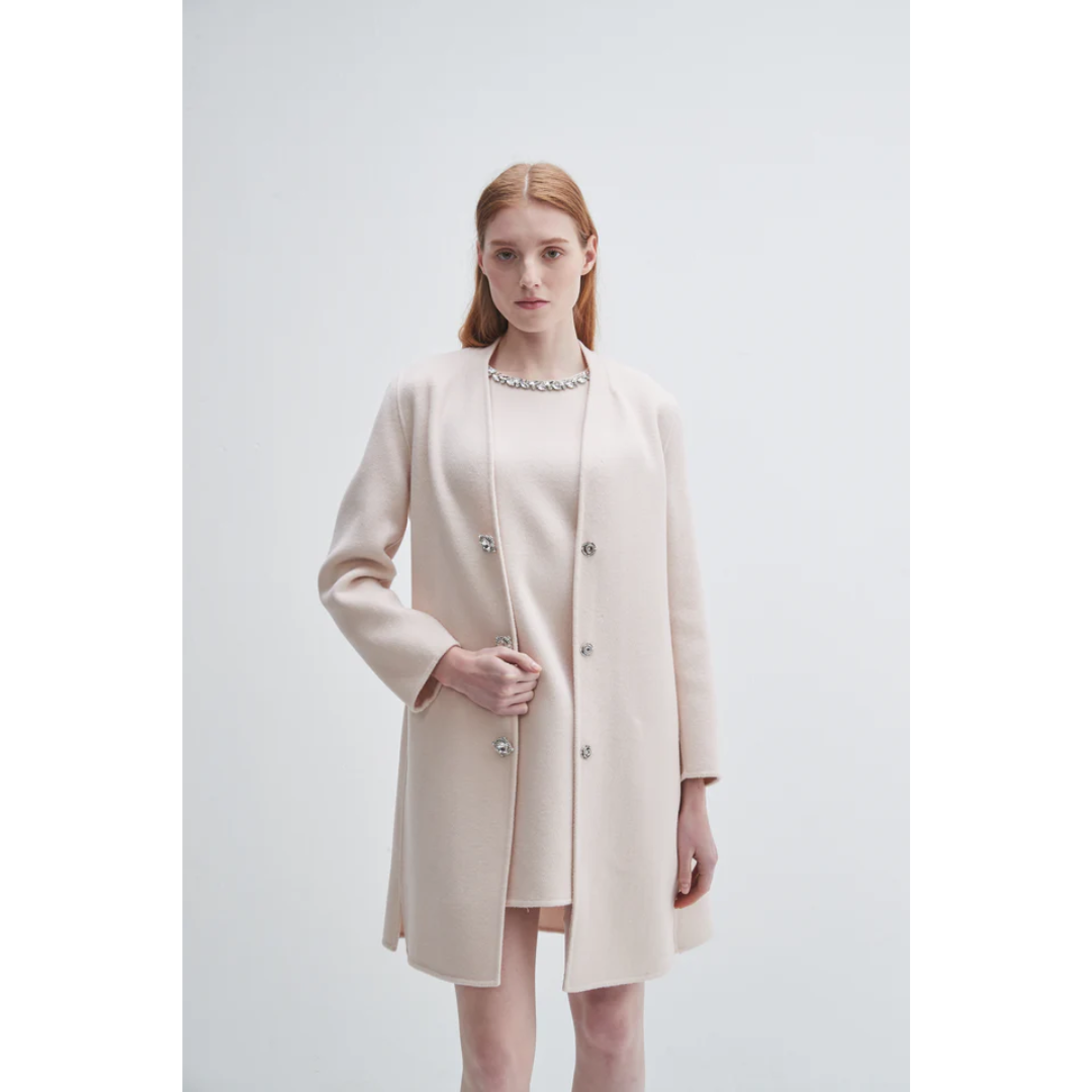 Crystal Button Lady Coat