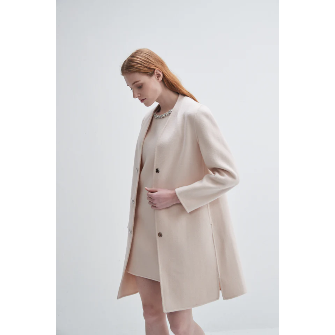 Crystal Button Lady Coat