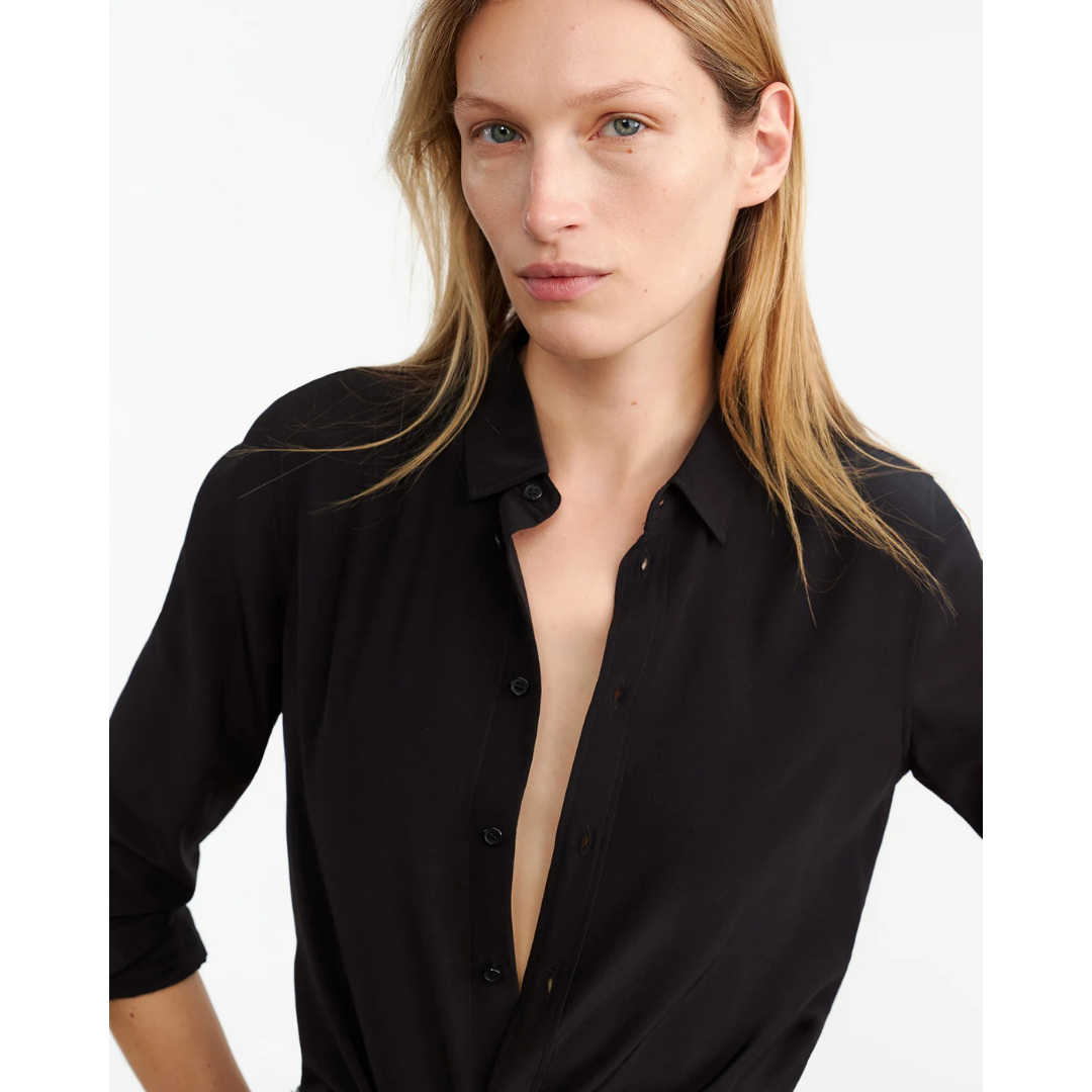 Gaia Silk Shirt - Black