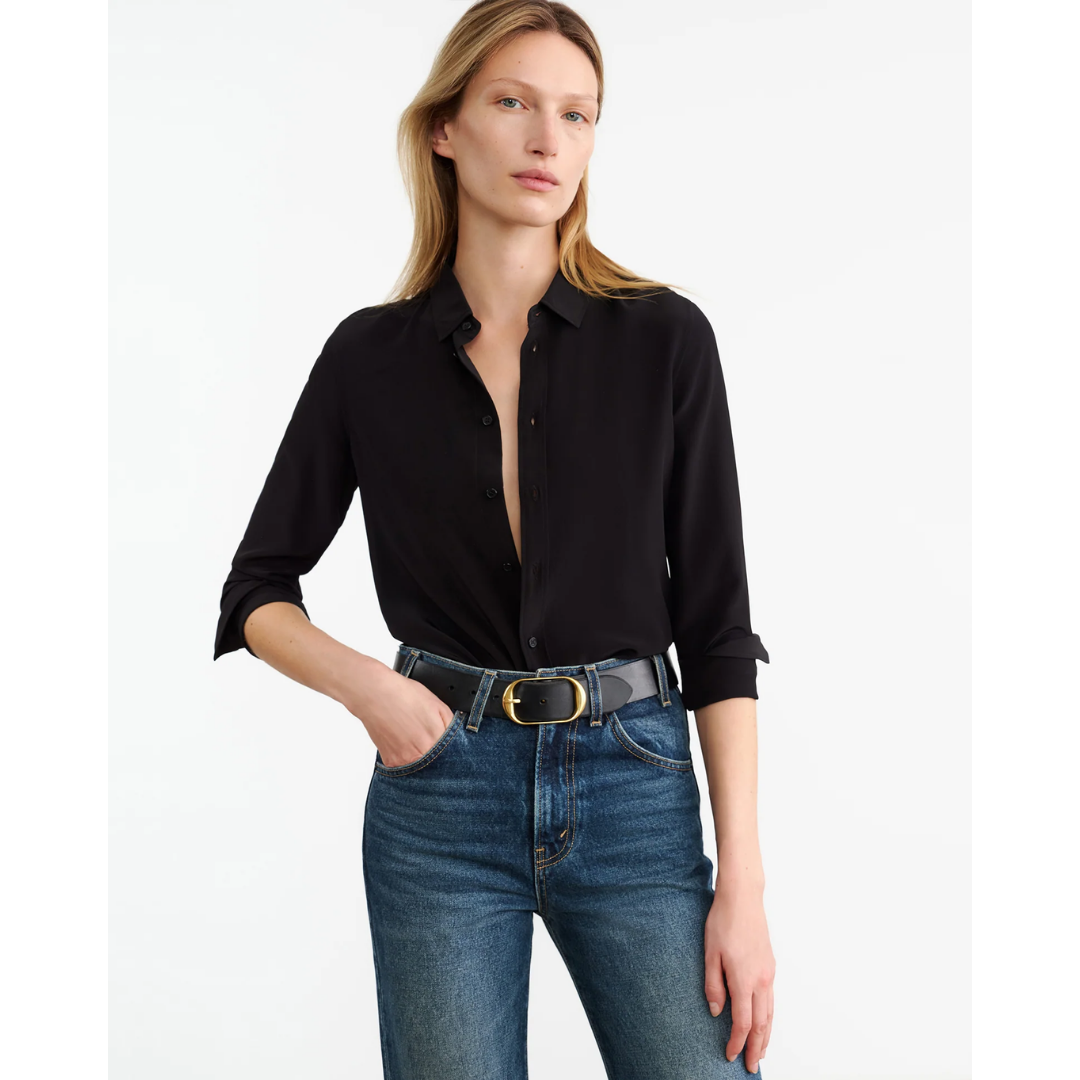 Gaia Silk Shirt - Black