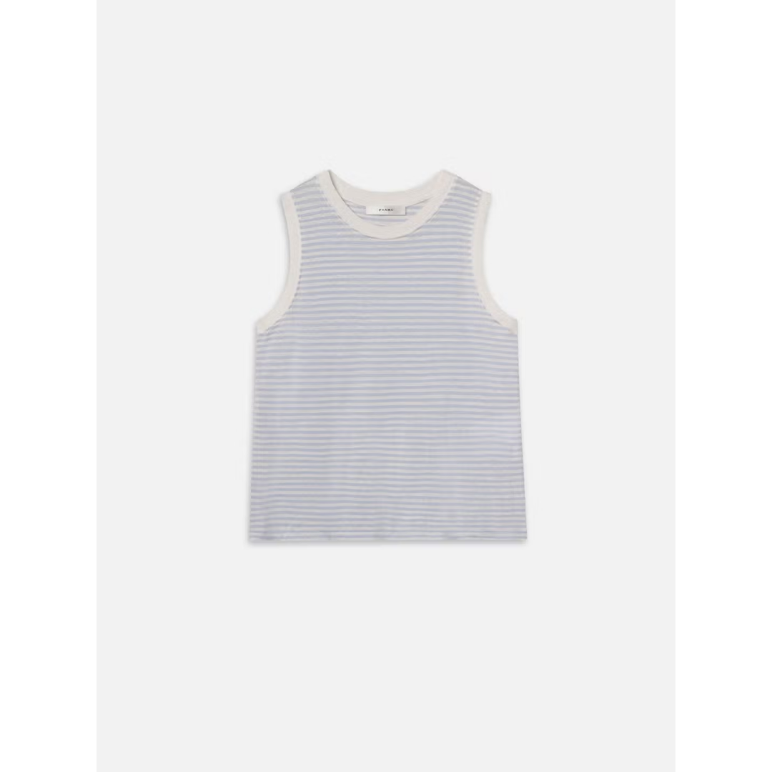 Muscle Crew Tee - Light Chambray Multi