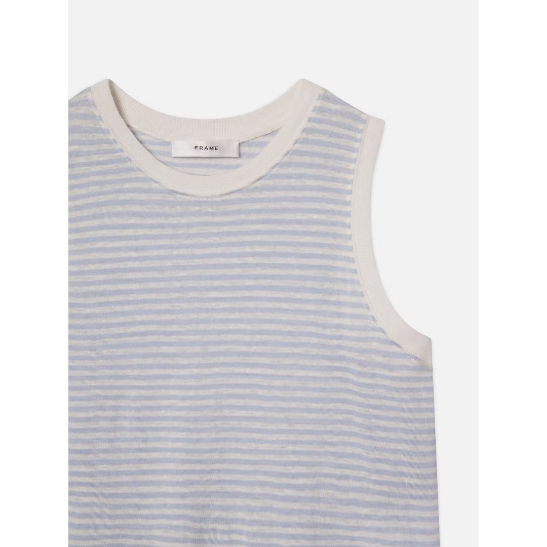 Muscle Crew Tee - Light Chambray Multi