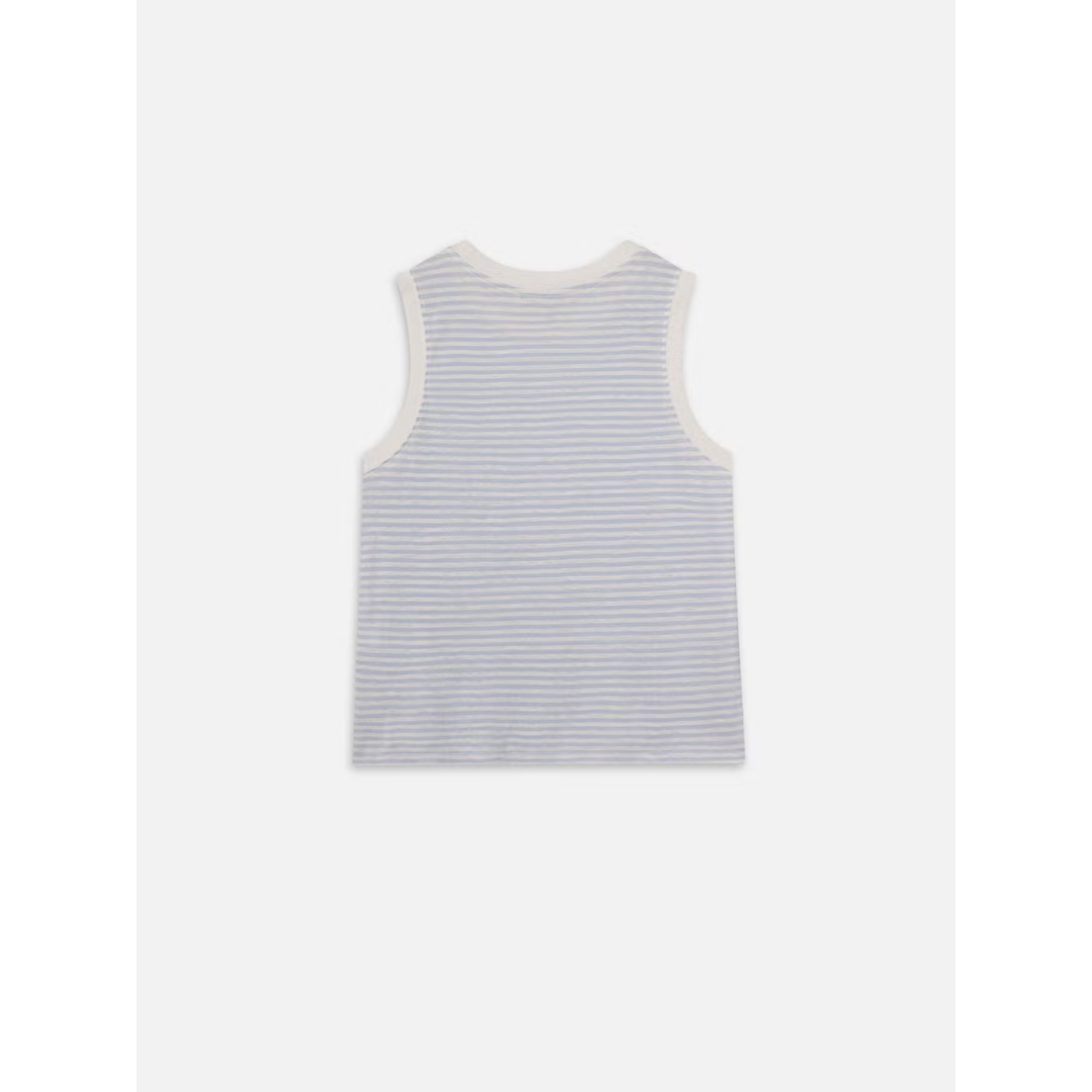 Muscle Crew Tee - Light Chambray Multi