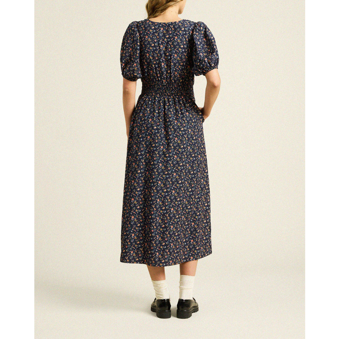 Sonia Dress - Navy Rosette