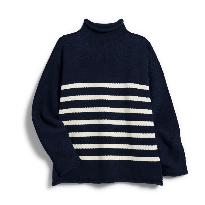 Monterey Sweater - Navy and Ivory