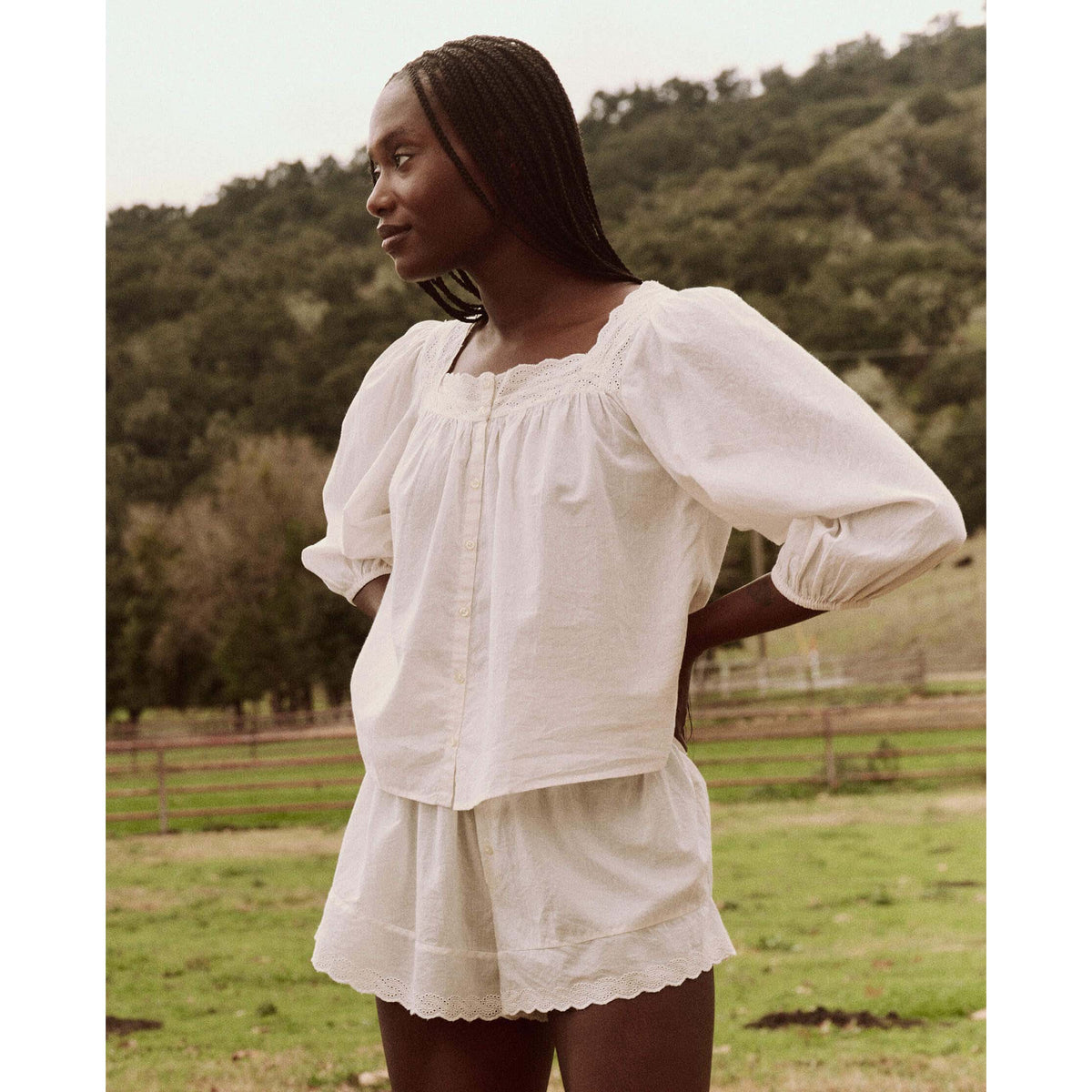 The Eyelet Button Sleep Top